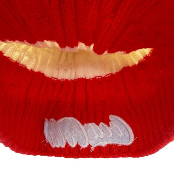 Coca-Cola Red White Knit Pom Beanie Winter Hat One Size - Picture 6 of 7